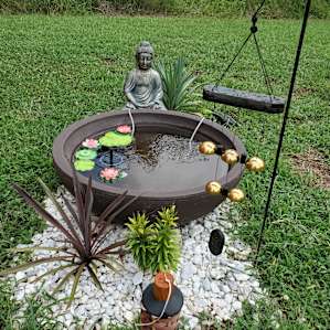 A great little zen pond located next to the cabin. A relaxing touch that added a great feel.