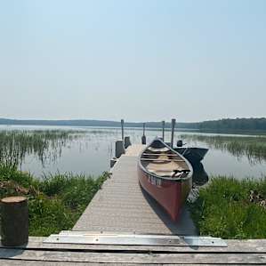 The dock out to a beautiful, serene lake