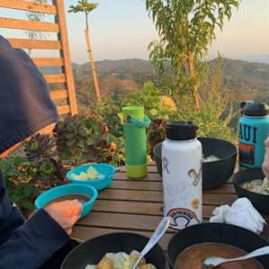I'd like the soup and salad and a side of an amazing view please.