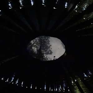 Yurt ceiling at night