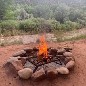 this is the beautiful fire pit along the river
