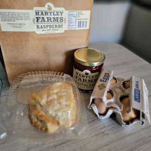 Delicious breakfast basket