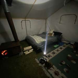 Nice setup inside the trappers tent