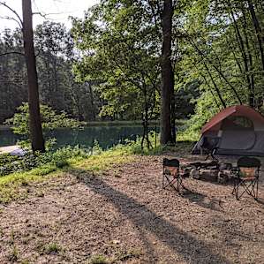 Waking up next to the pond is phenomenal as is roasting marshmallows as the sun sets