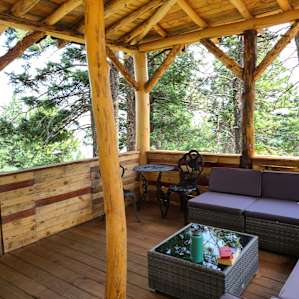 Secluded campsite with kitchen