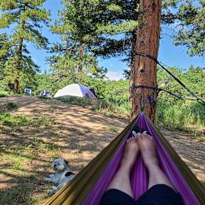 Secluded campsite with kitchen