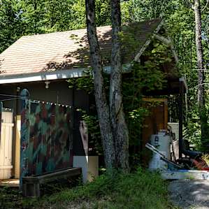 Storage shed + shower