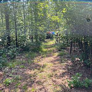 A rainbow on one of the pathways