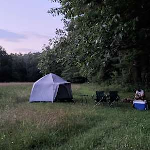 Our site at the edge of the field.