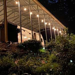 Shed at night