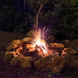 One of 2 campfire rings