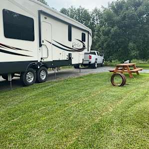 42’ fifth wheel and dually truck and still tons of room