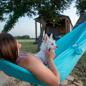 We brought our own hammock and set it up between two trees and just rocked and enjoyed the sunset.