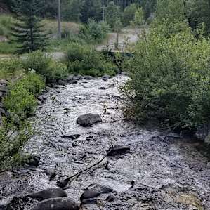 Looking down the creek from the pedestrian bridge