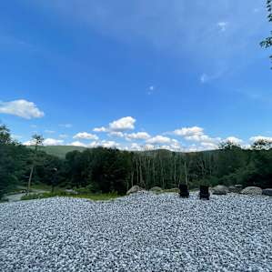 View of fire pit & Berkshires