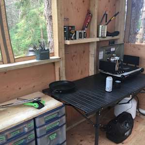 Part of the stocked kitchen.