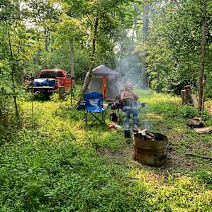 Fire pit and camping area