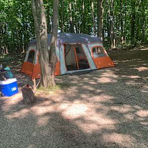 Site was perfect. More than enough room for our 18x10 family tent.