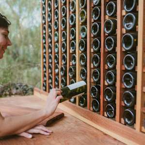 The host's wine library is full of his recommendations.