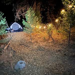 Tent site. I had packed and taken solar string lamps, was happy I planned out and packed everything needed