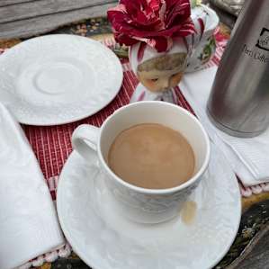 Coffee in the morning.