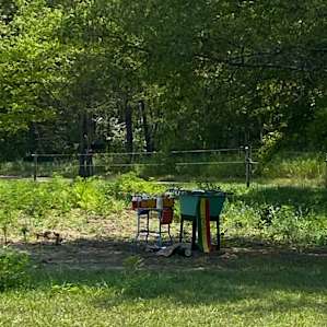 Garden with children’s art station