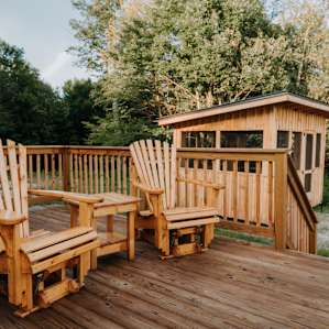 Outdoor deck with chairs
