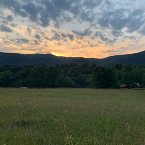 Beautiful mountain sunset