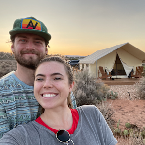 Us at our tent (Powell)