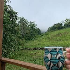 Drinking our morning coffee on the front porch was heavenly