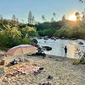 Enjoying the river at sundown