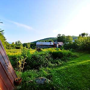 View of Gretchen and Ian's farm from the A-Frame