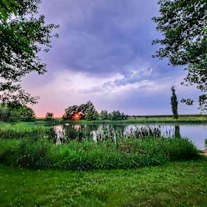 Pond on the property is perfect place to watch the sunset.