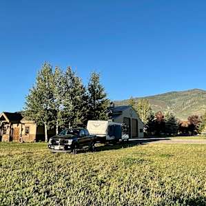 Lots of open space surrounding camping area.