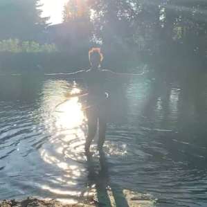 hula hooping beside the waterfall :- )