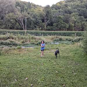 Enjoying time at the creek. The electrified cow fence is just on the other side of the creek.