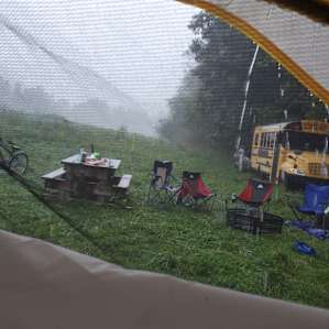 Overnight/morning rain storms, no flooding of site!