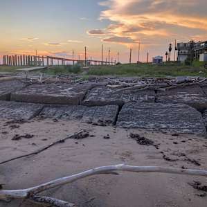 View of the site from the beach