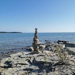Community beach down the road from the property