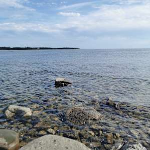 Community beach down the road from the property