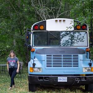 The converted school bus.