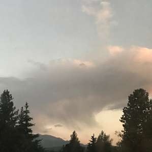 Clouds over Pike’s Peak from my camper door!