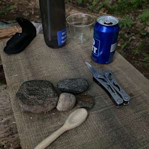 We had fun carving spoons from sticks we found around the site