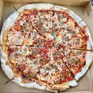 Nearby wood fire pizza.
