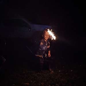Sparklers at the campfire