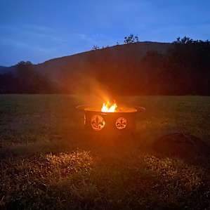 Fire pit on site for campers