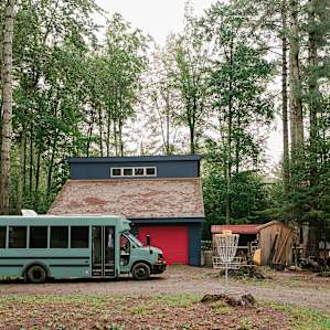 Our 22ft rig fit perfectly by the garage! We loved this spot for our bus, "Dilly."