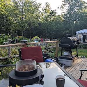 Relaxing on the deck
