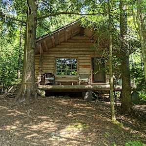 The pond-side of the cabin