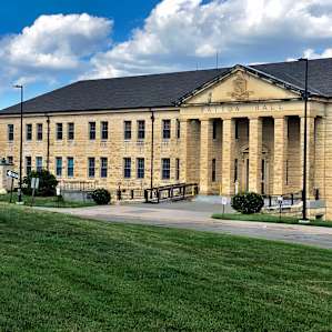 Limestone buildings make this a beautiful spot